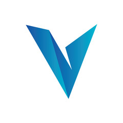 Fototapeta premium Abstract letter V vector logo