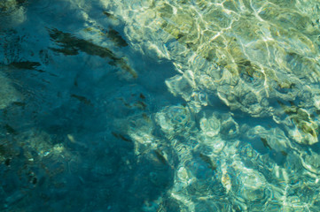 Fototapeta na wymiar Clear transparent water surface background. aqua texture
