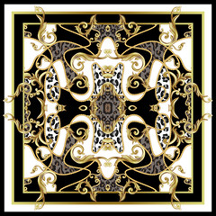 Design scarf with leopard skin 