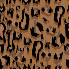 Seamless pattern with leopard skin. Vector.