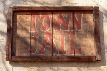 Town Jail Handwritten Sign Old West Justice