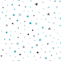 Light Blue, Green vector seamless backdrop with lines, circles, rhombus.