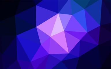 Dark Pink, Blue vector gradient triangles pattern.