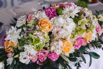 Large wedding bouquet of beautiful flowers