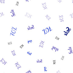 Light BLUE vector seamless template with 70% selling.