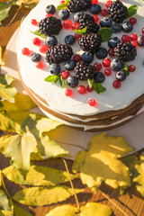 Pancake Cake, cake with berries, tasty, sweet dessert