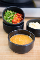 Sauces and condiments for Shabu and Sukiyaki