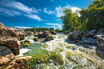 Fototapeta premium River Shipuniha. The town of Iskitim, Spoon, Novosibirsk oblast, Russia