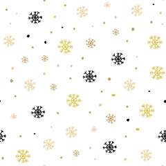 Light Pink, Yellow vector seamless background with xmas snowflakes.