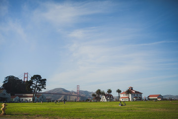 landscape with blue sky and clouds