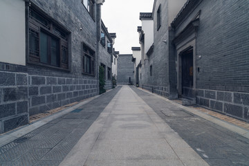 Empty road near vintage building in Nanjing