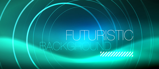 Neon glowing circles background