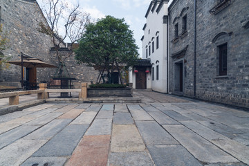 Empty road near vintage building in Nanjing