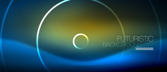 Neon glowing circles background