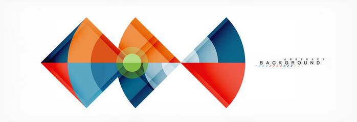 Triangles and circle geometric background