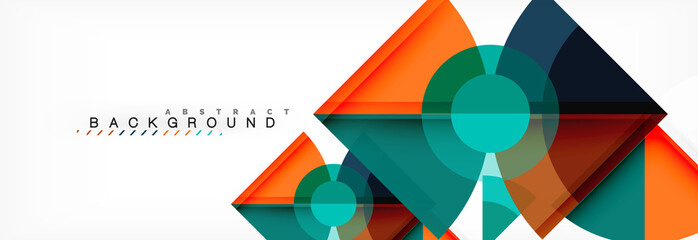 Triangles and circle geometric background