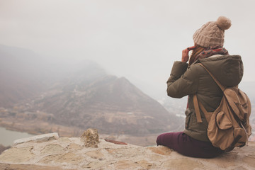 hiker in the mountains