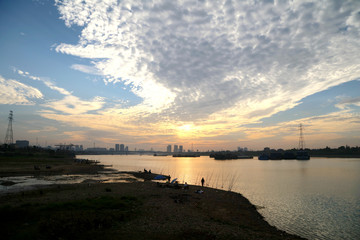 Obraz premium China river beach scenery