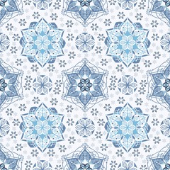 Snowflake or gingerbread decoration seamless pattern for winter or Christmas festival