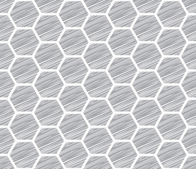 honeycomb sketch pattern seamless, art background vector illustration