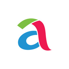 letter a colorful geometric logo vector