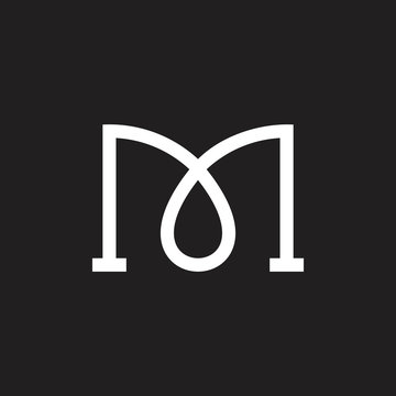letter m linked curves lines logo vector