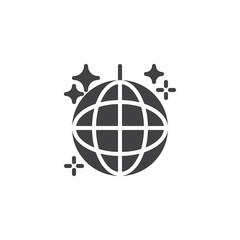 Disco ball vector icon. filled flat sign for mobile concept and web design. Party Mirror Ball simple solid icon. Symbol, logo illustration. Pixel perfect vector graphics
