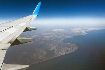 Fototapeta premium Flight over coastline