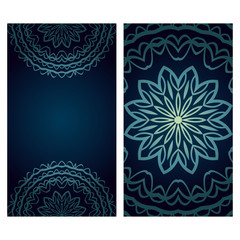 Templates for greeting and business cards. Vector illustration. Oriental pattern with. Mandala. Wedding invitation.