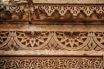 Inner view of Adalaj Ni Vav (Stepwell) or Rudabai Stepwell. Built in 1498 by Rana Veer Singh is five stories deep. Ahmedabad, Gujarat, India