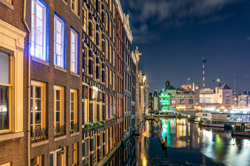 Cityscape at Amsterdam, The Netherlands at night