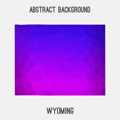 Wyoming map low poly geometric polygonal,mosaic style,abstract tessellation,modern design background. Geometric cover, mockup. Vector illustration EPS10.