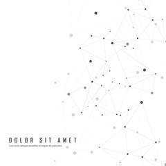 Connected abstract pattern with dots on overlapping lines