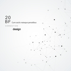 Abstract polygonal technology background with connecting dots and lines