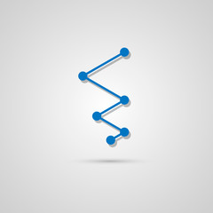 Connect abstract vector zig zag design icon