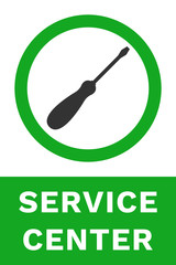 SERVICE CENTER sign. Vertical signboard. Vector.