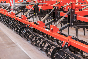 Fototapeta premium Agricultural machinery for soil cultivation.