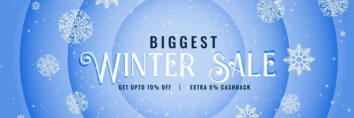 big winter sale snowfall banner design