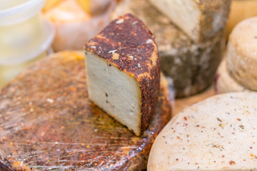 Craft cheese. Cheese head. Artisan cheese