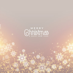 lovely merry christmas snowflakes greeting background