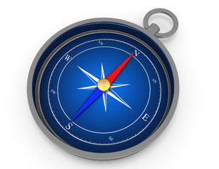 blue metal compass concept . 3d rendered illustration