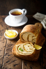 Homemade lemon cinnamon bread