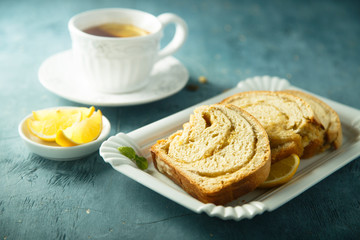 Homemade lemon cinnamon bread
