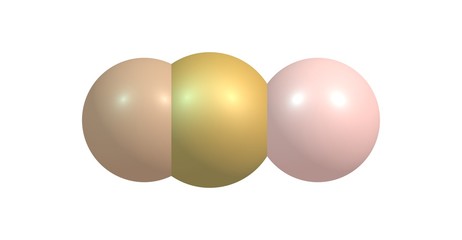 Cyanogen bromide molecular structure isolated on white