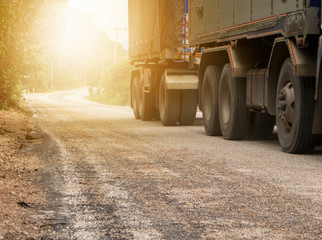 Construction Road with runing truck on this road