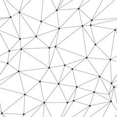 Abstract polygonal seamless pattern with connecting dots and lines. Vector background.