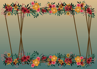flower and frame backgrounds vector illustration 