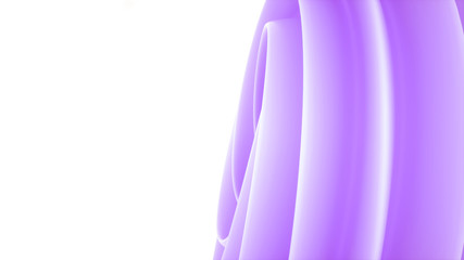 Purple swirl abstract surface on white background 3d illustration