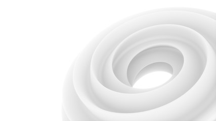 White swirl abstract surface on white background 3d illustration