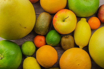Citrus fruits orange, lemon, grapefruit, mandarin, lime